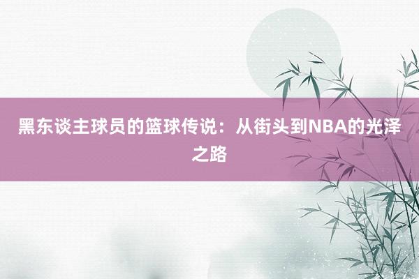 黑东谈主球员的篮球传说：从街头到NBA的光泽之路